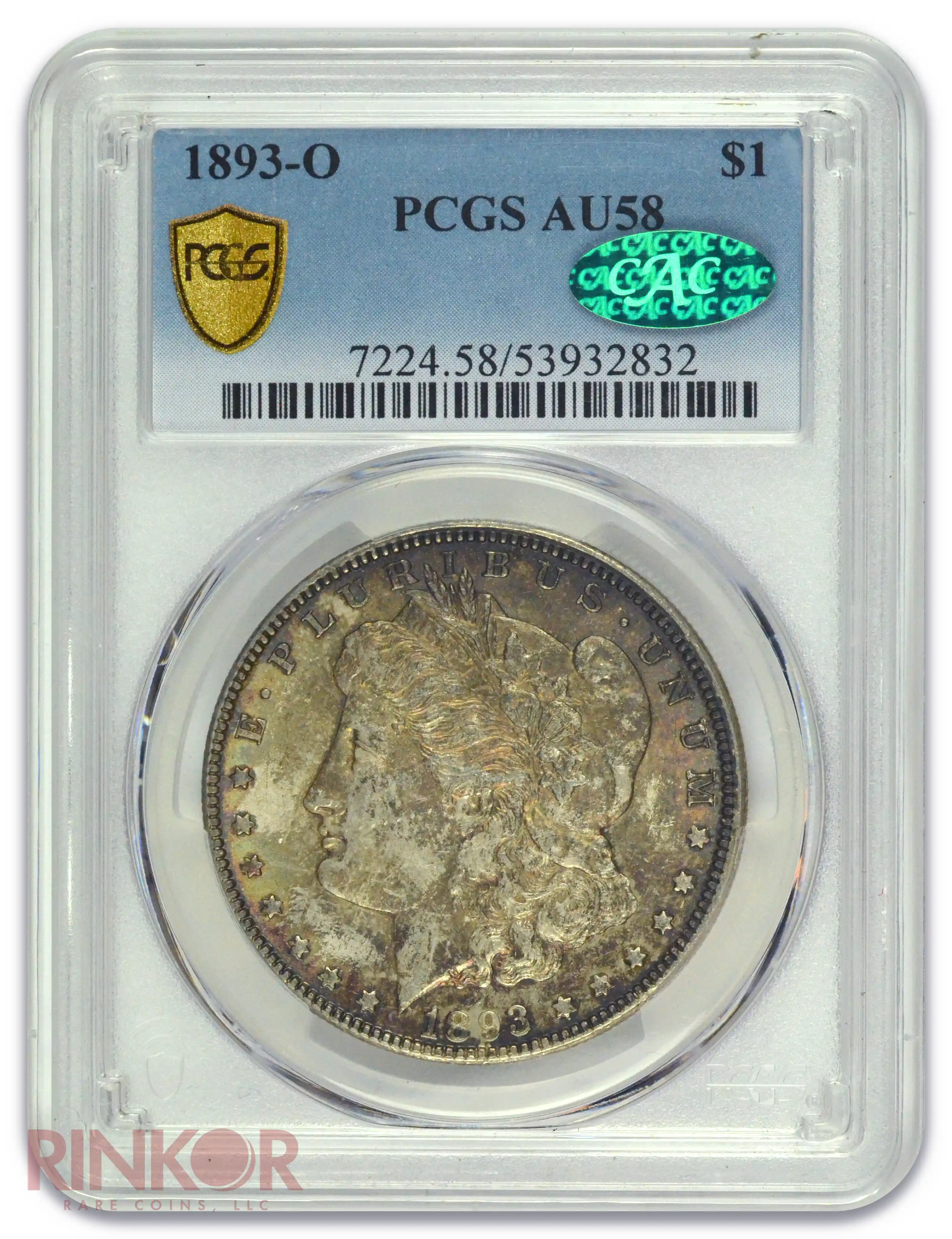 1893-O $1 Morgan Dollar PCGS AU-58 CAC