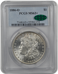 1886-O Morgan PCGS CAC MS 63+