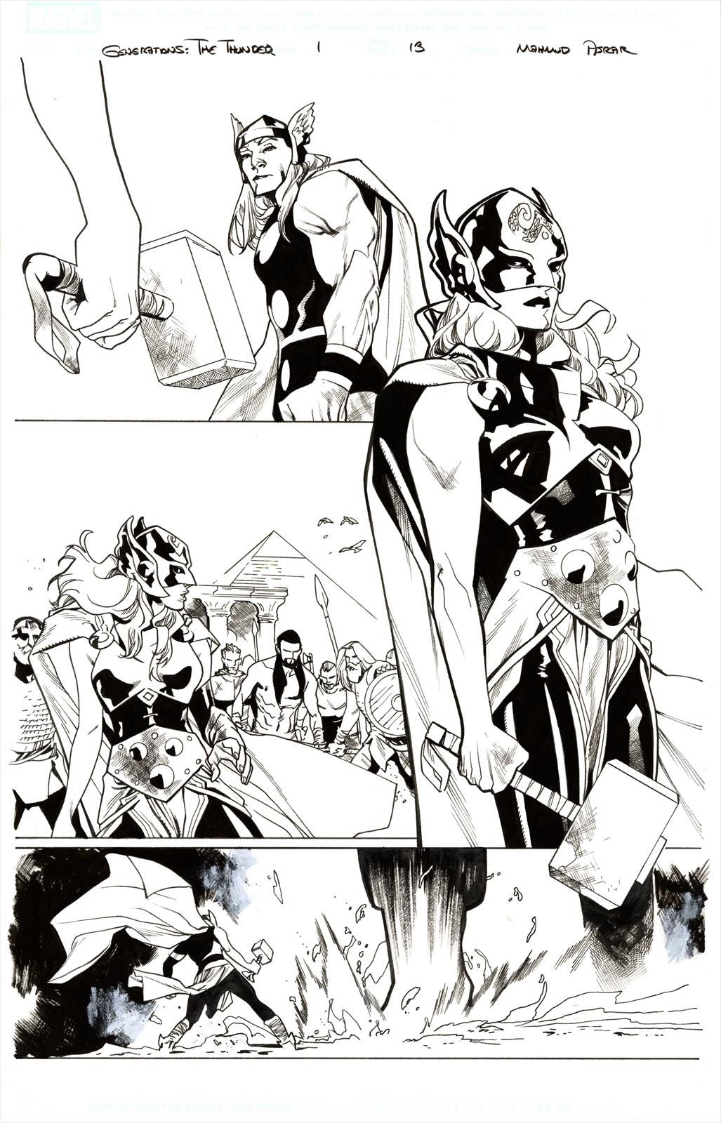 Generations: The Unworthy Thor & The Mighty Thor #1 Page13 Artist:  Mahmud  Asrar (Penciller) ,  Mahmud Asrar (Inker) Media Type: Pen and Ink Art Type: Interior Page 