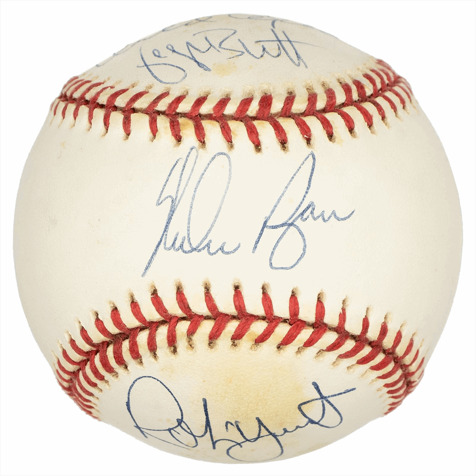 Hall of Fame Class of 99 Signed Baseball (Ryan/Yount/Brett/Cepeda) JSA Certified  