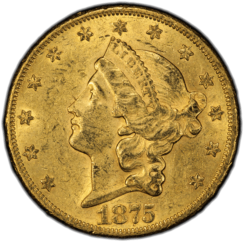 1875-CC $20 PCGS AU-58+ CAC