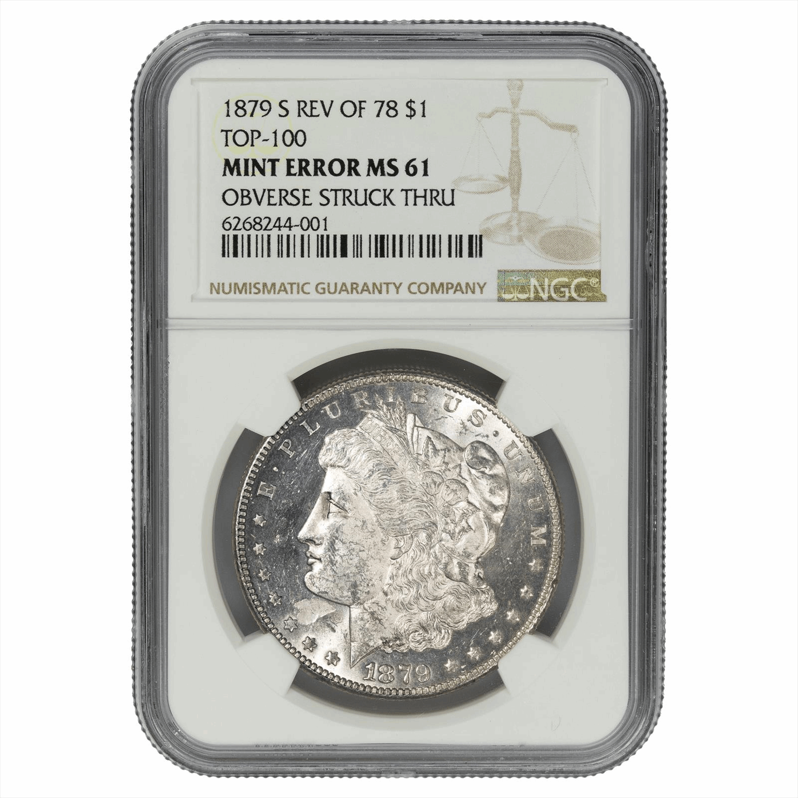1879-S $1 Morgan Silver Dollar Reverse of 1878 NGC MS 61 