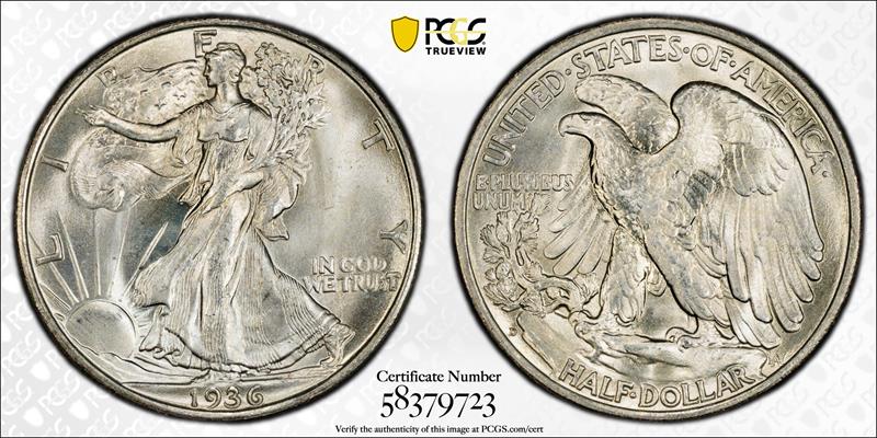 1936-D 50C PCGS MS 66 CAC