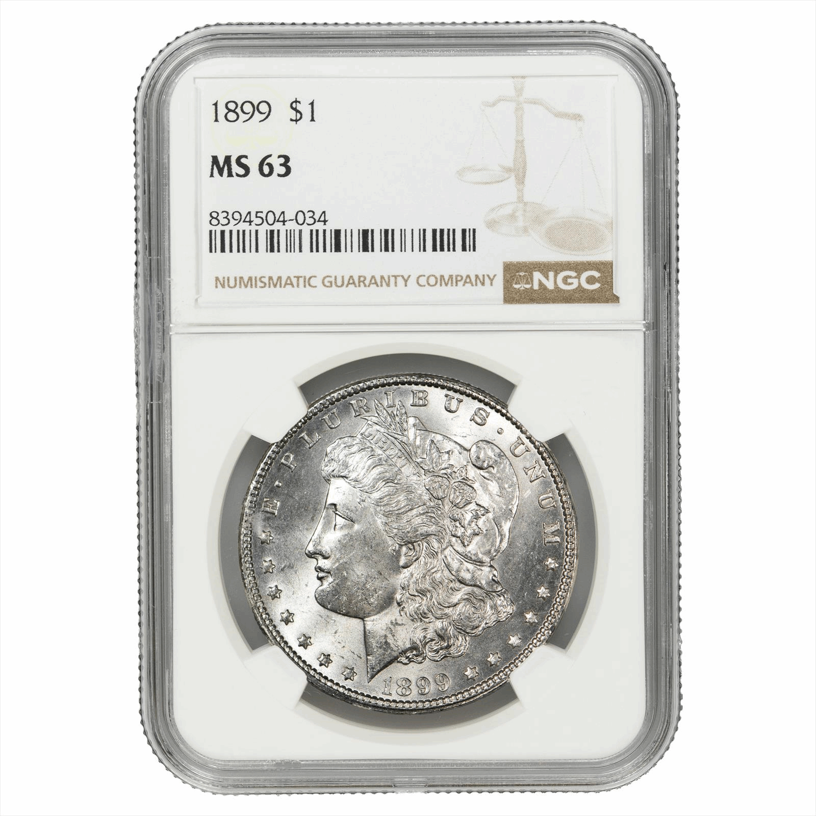 1899 Morgan Silver Dollar $1 NGC MS 63