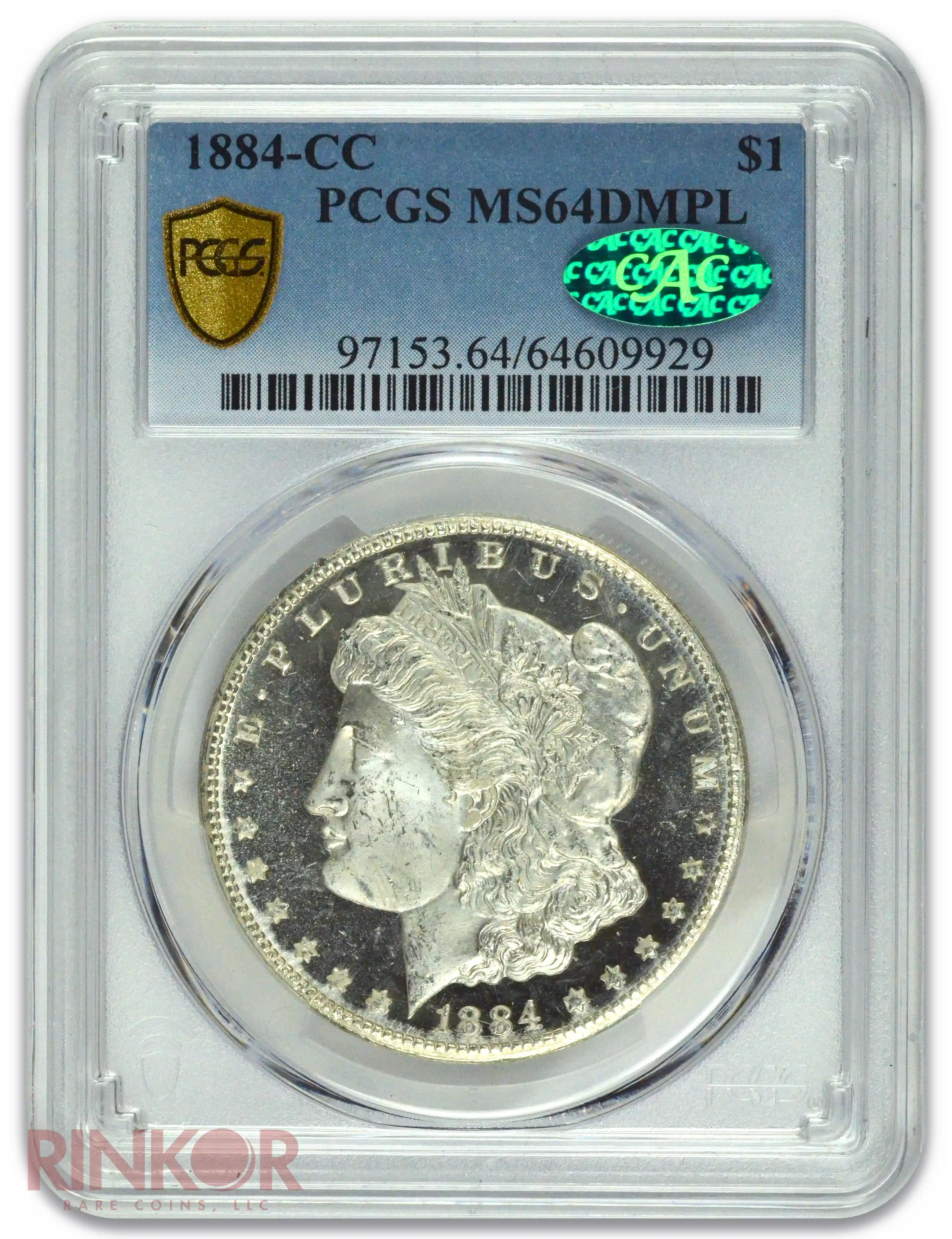 1884-CC $1 Morgan Dollar PCGS MS 64 DMPL CAC