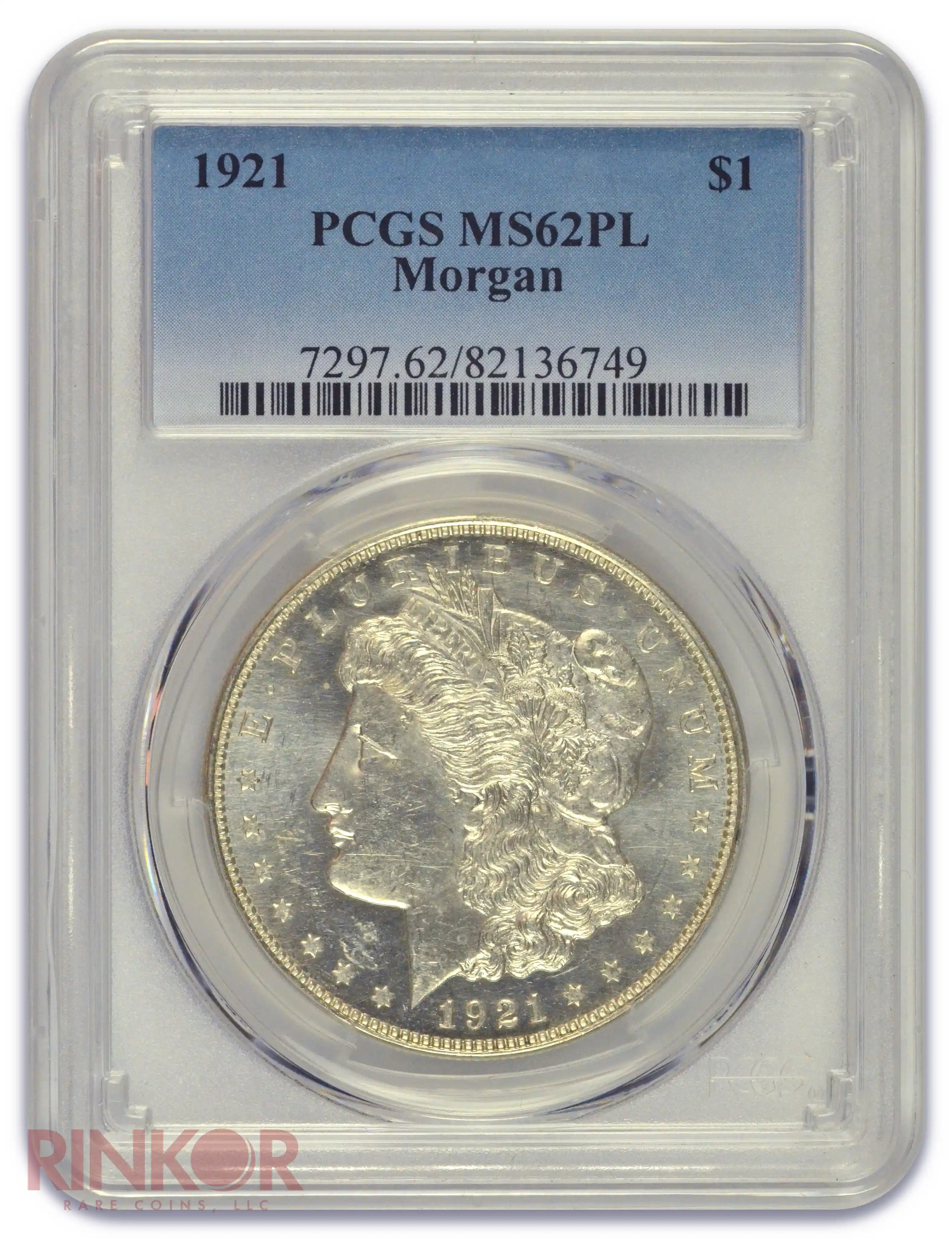 1921 $1 Morgan Dollar PCGS MS 62 PL