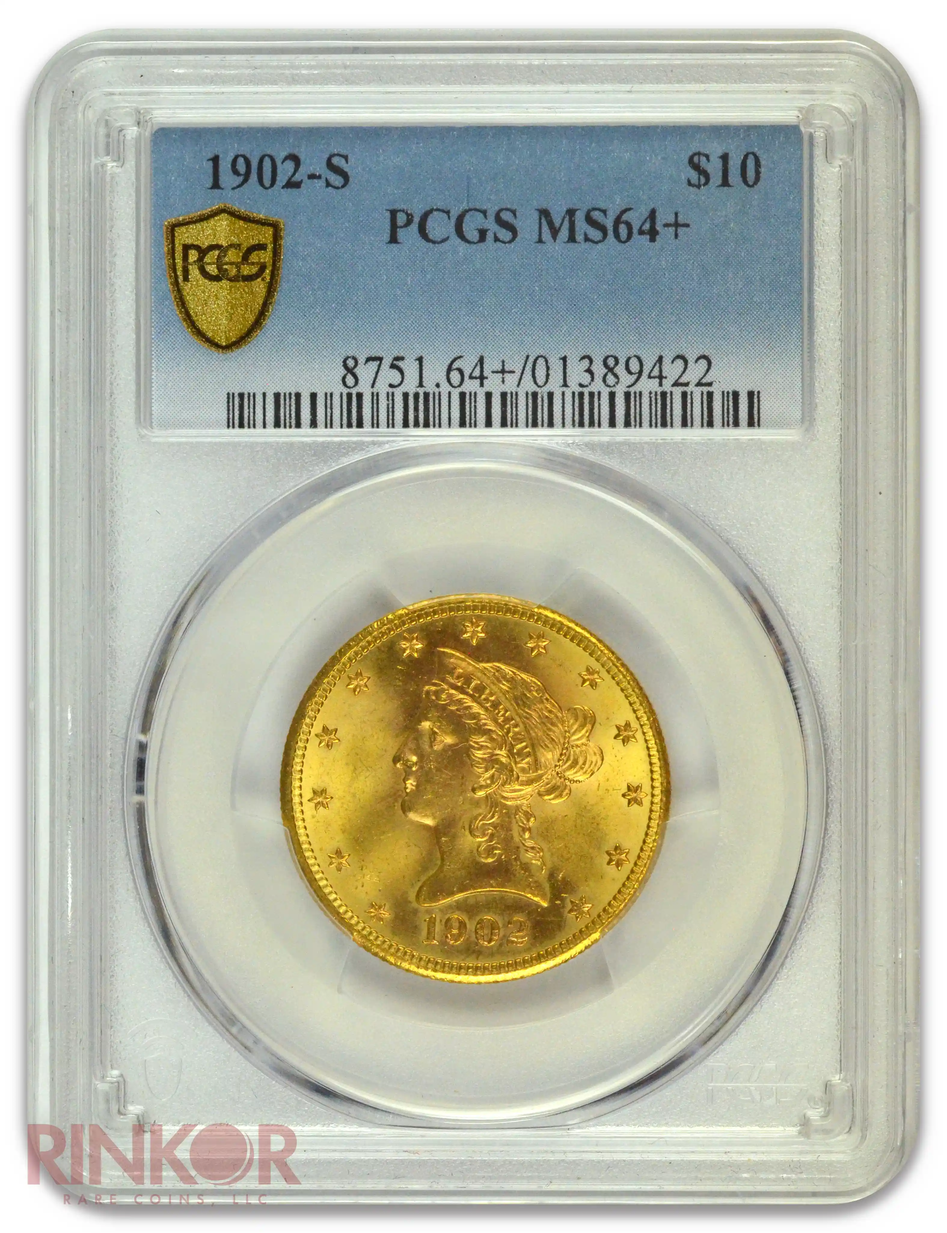 1902-S $10 Liberty Head PCGS MS 64+