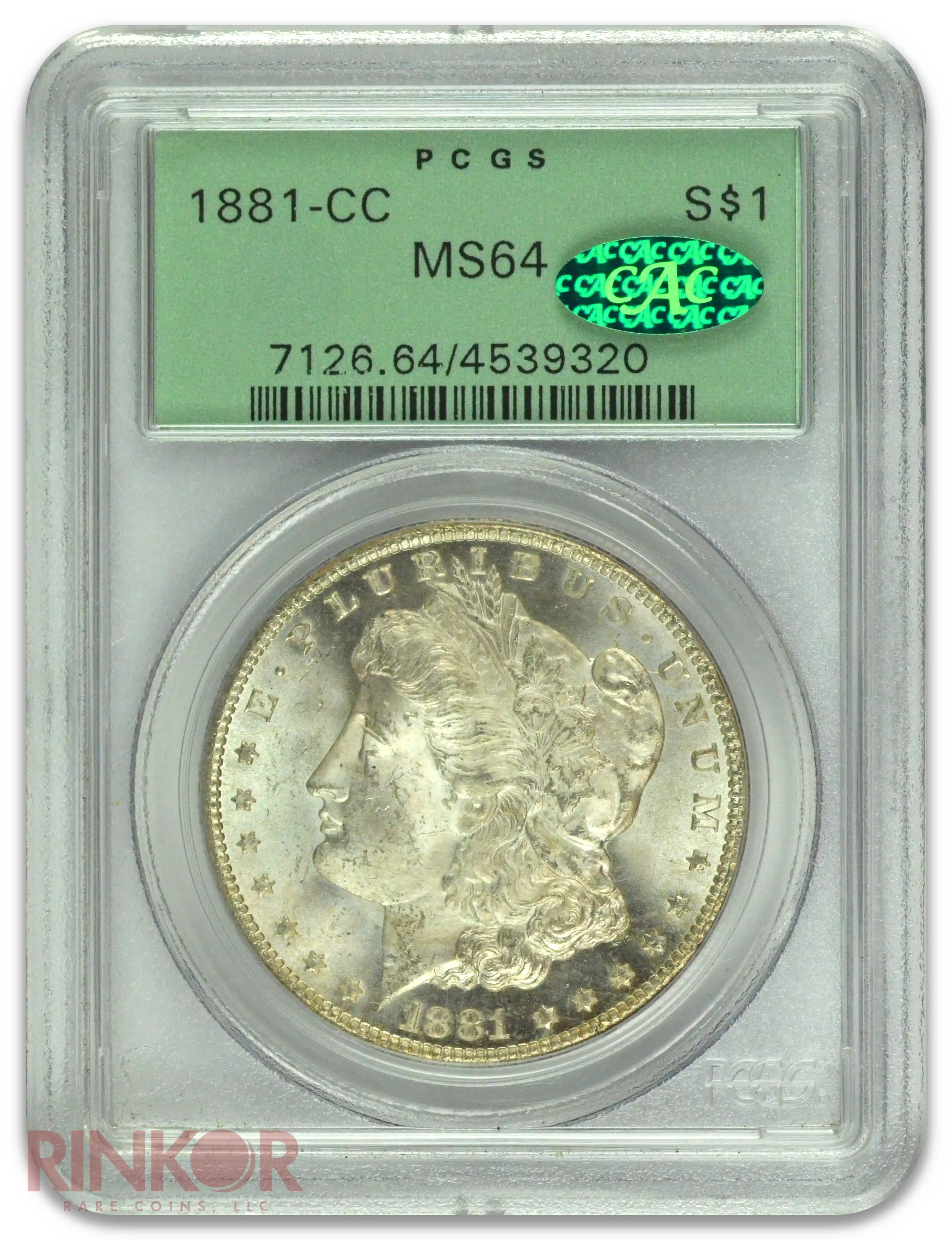 1881-CC $1 Morgan Dollar PCGS MS 64 CAC