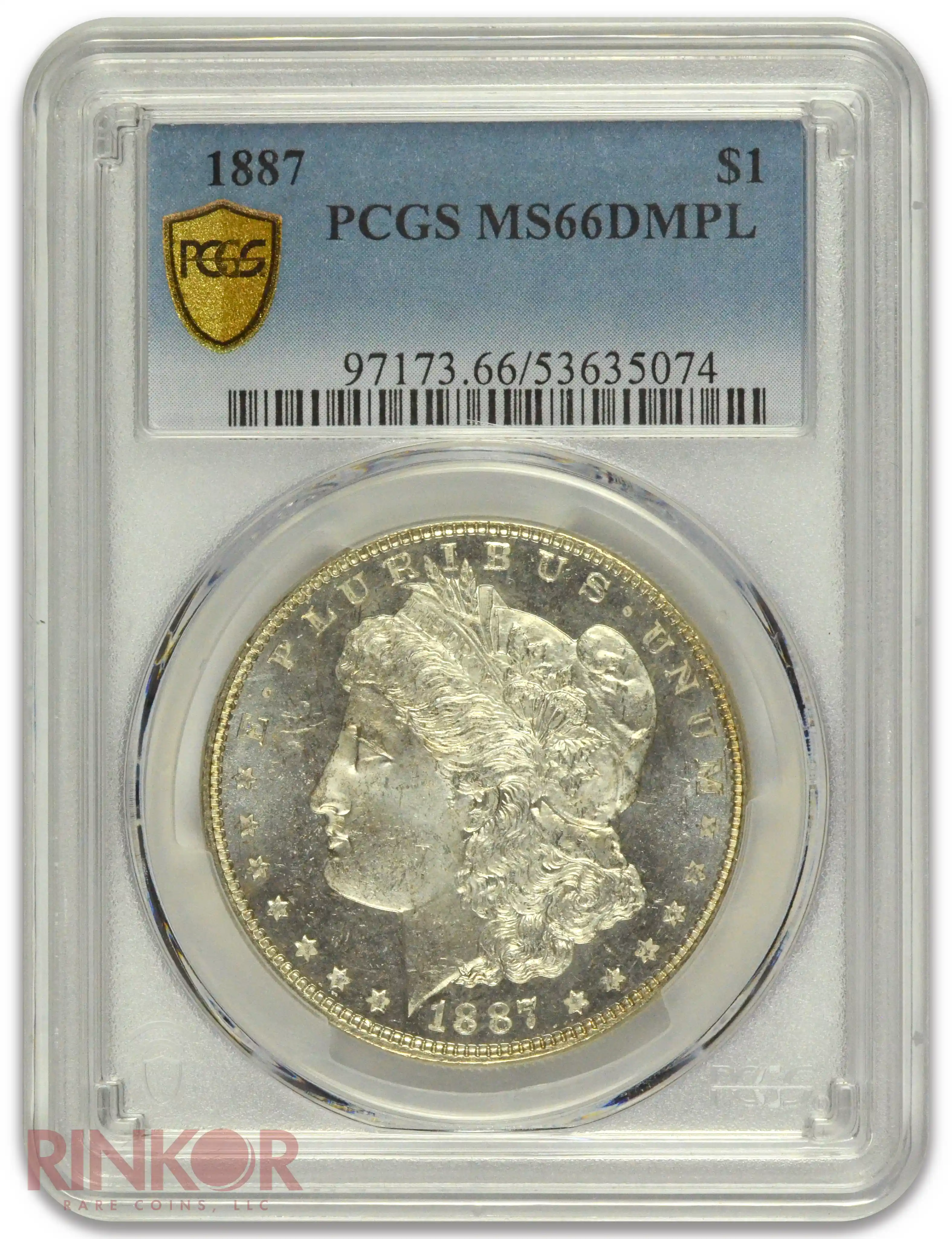 1887 $1 Morgan Dollar PCGS MS 66 DMPL