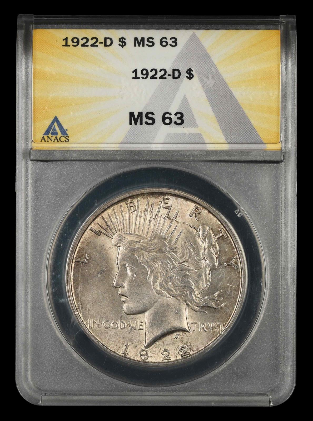 1922 D $1 ANACS MS63
