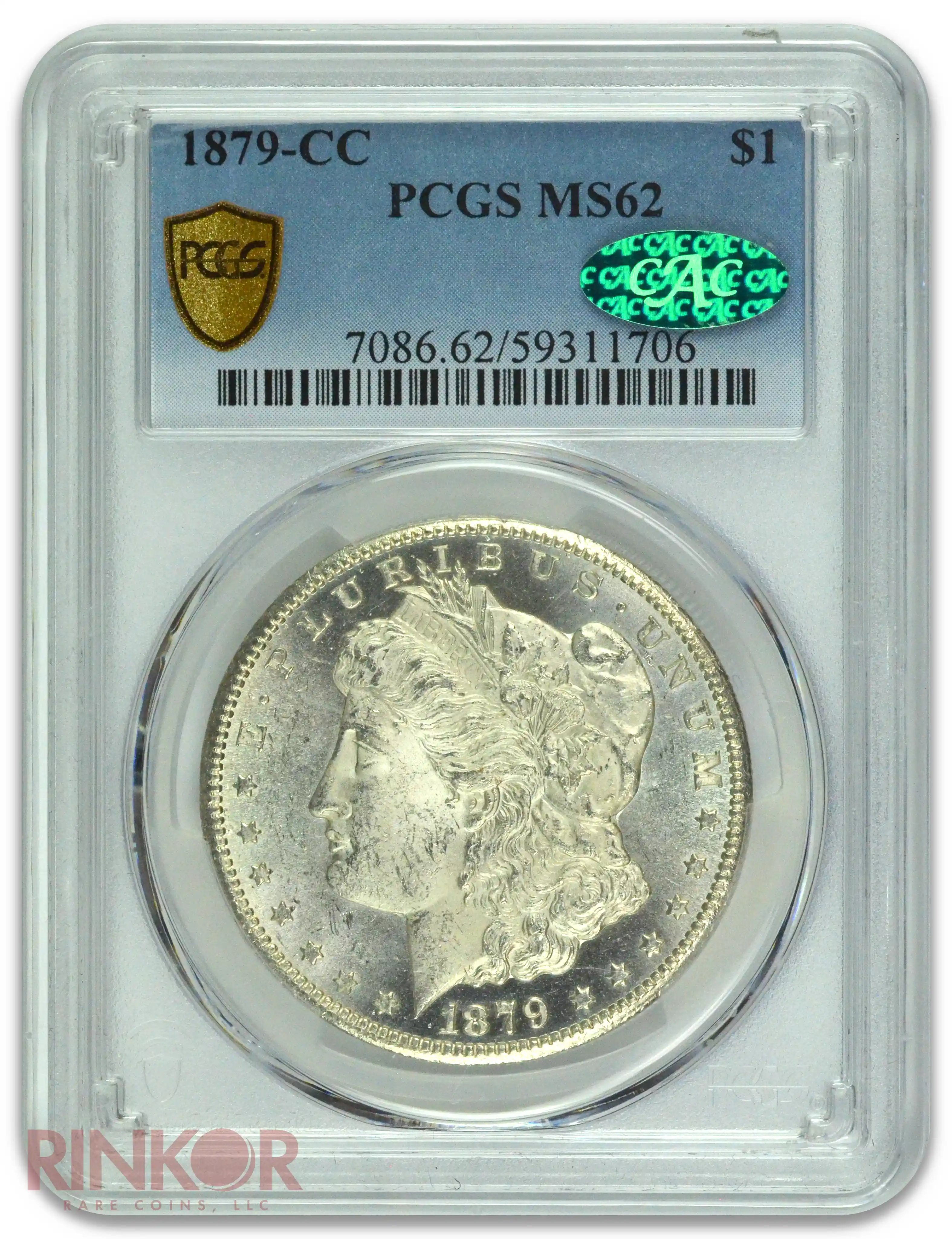 1879-CC $1 Morgan Dollar PCGS MS 62 CAC