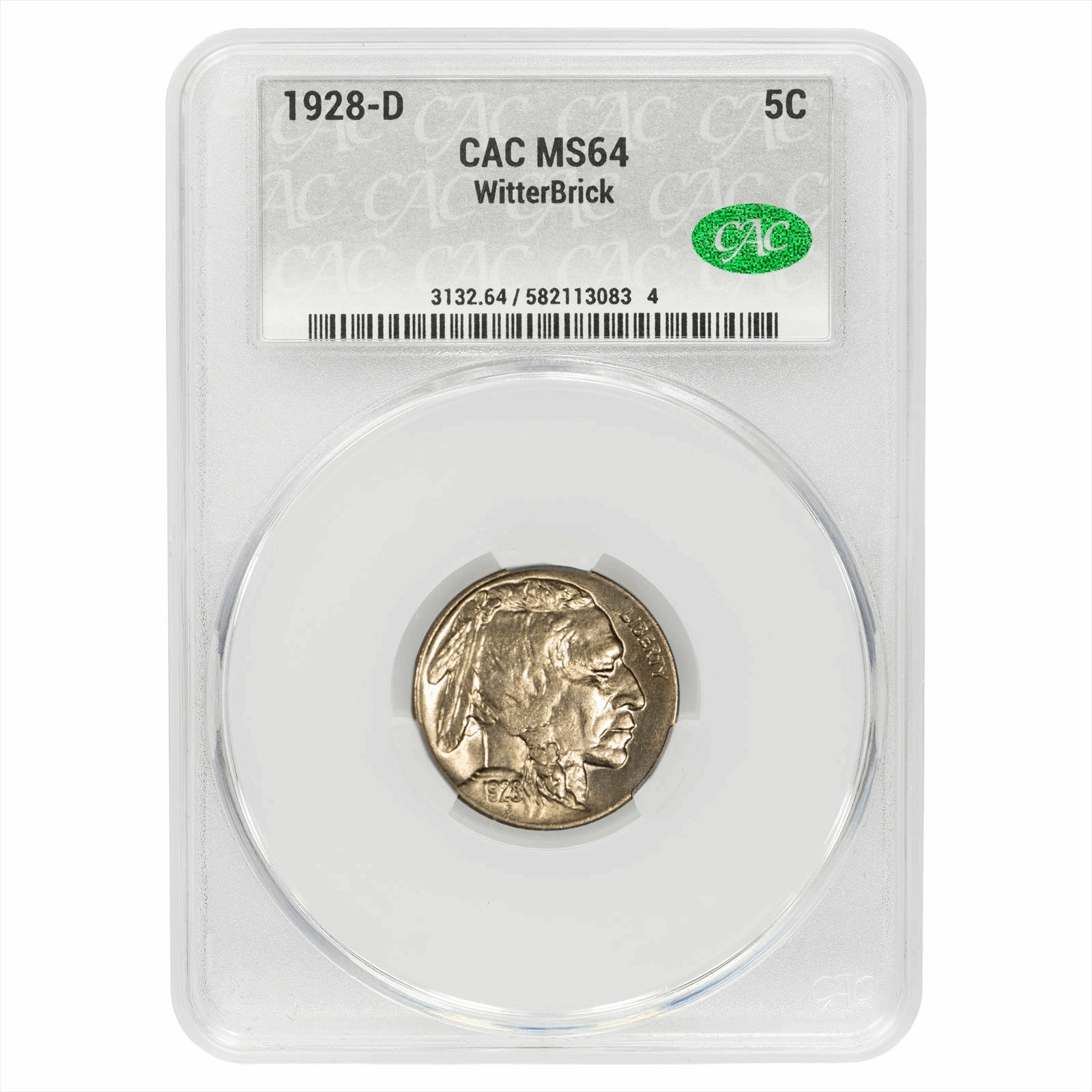 1928-D Buffalo Nickel 5C CACG MS 64