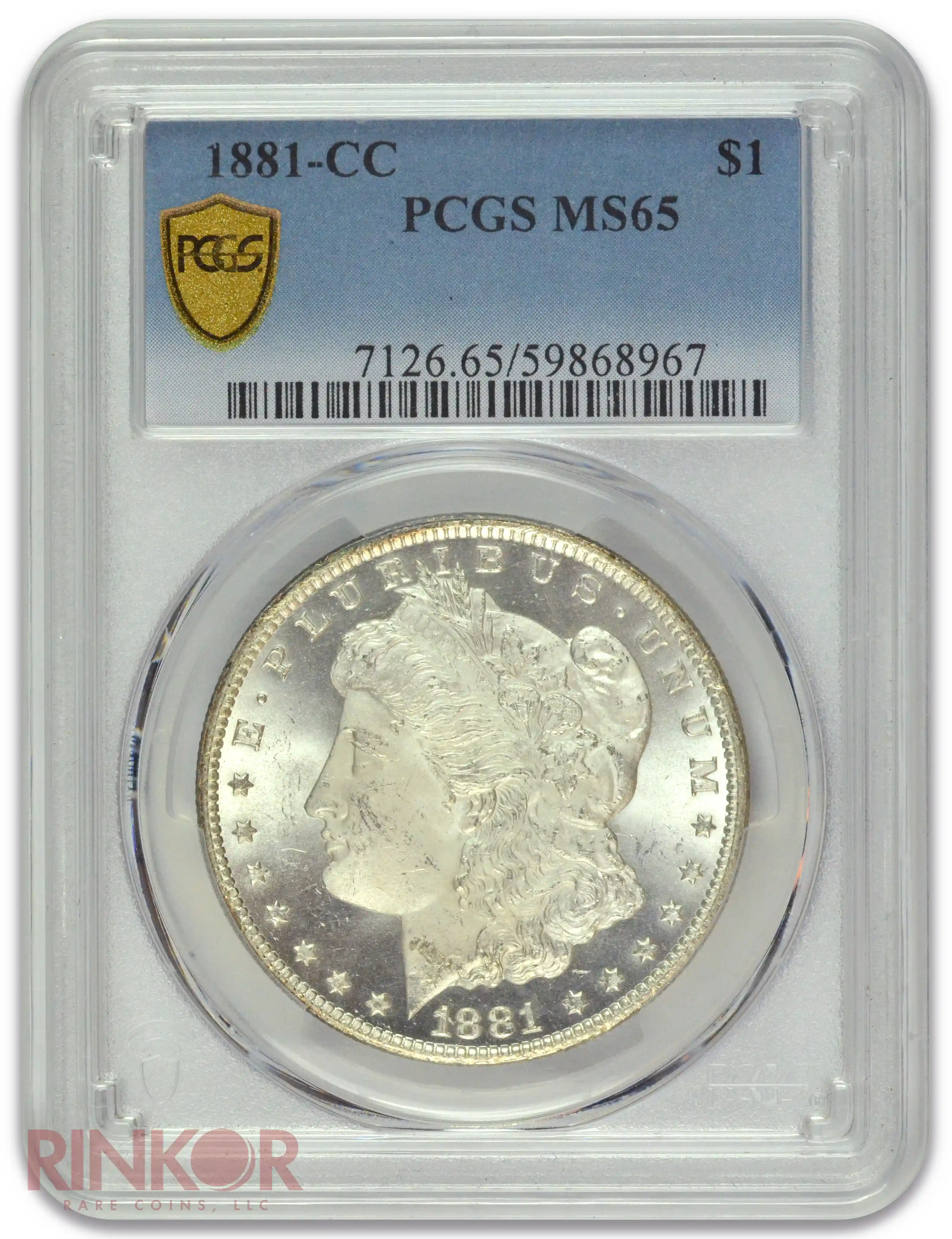 1881-CC $1 Morgan Dollar PCGS MS 65