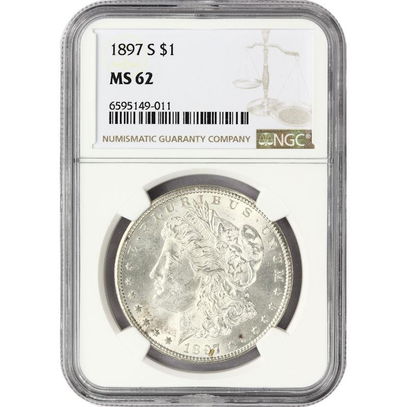 1897-S $1 Morgan Dollar NGC MS 62 - Nice Luster