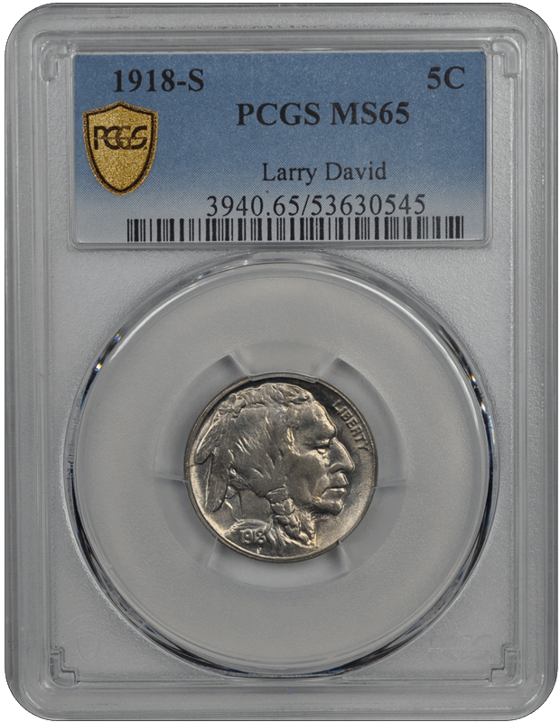 1918-S Buffalo PCGS MS 65