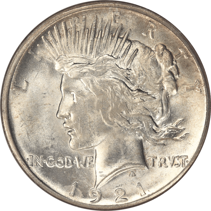 1921 Silver PEACE Dollar $1 NGC MS 64 - White, Untoned and Lustrous