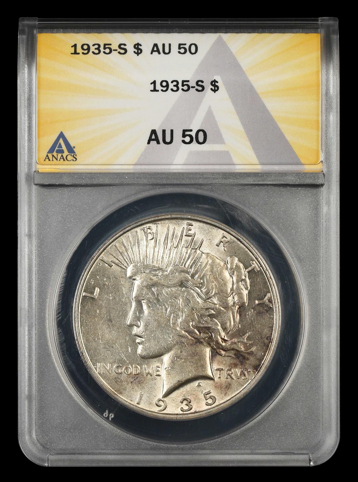 1935 S $1 ANACS AU50