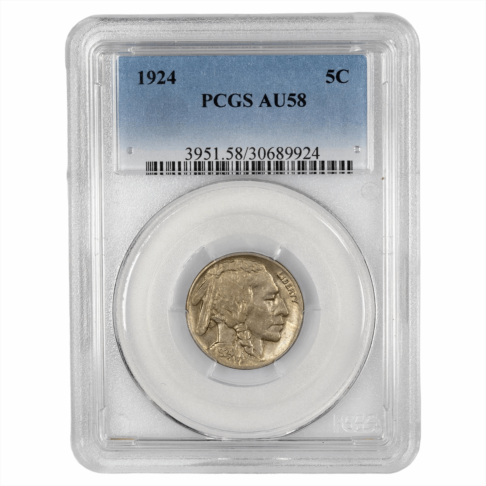 1924 Buffalo Nickel 5C PCGS AU 58