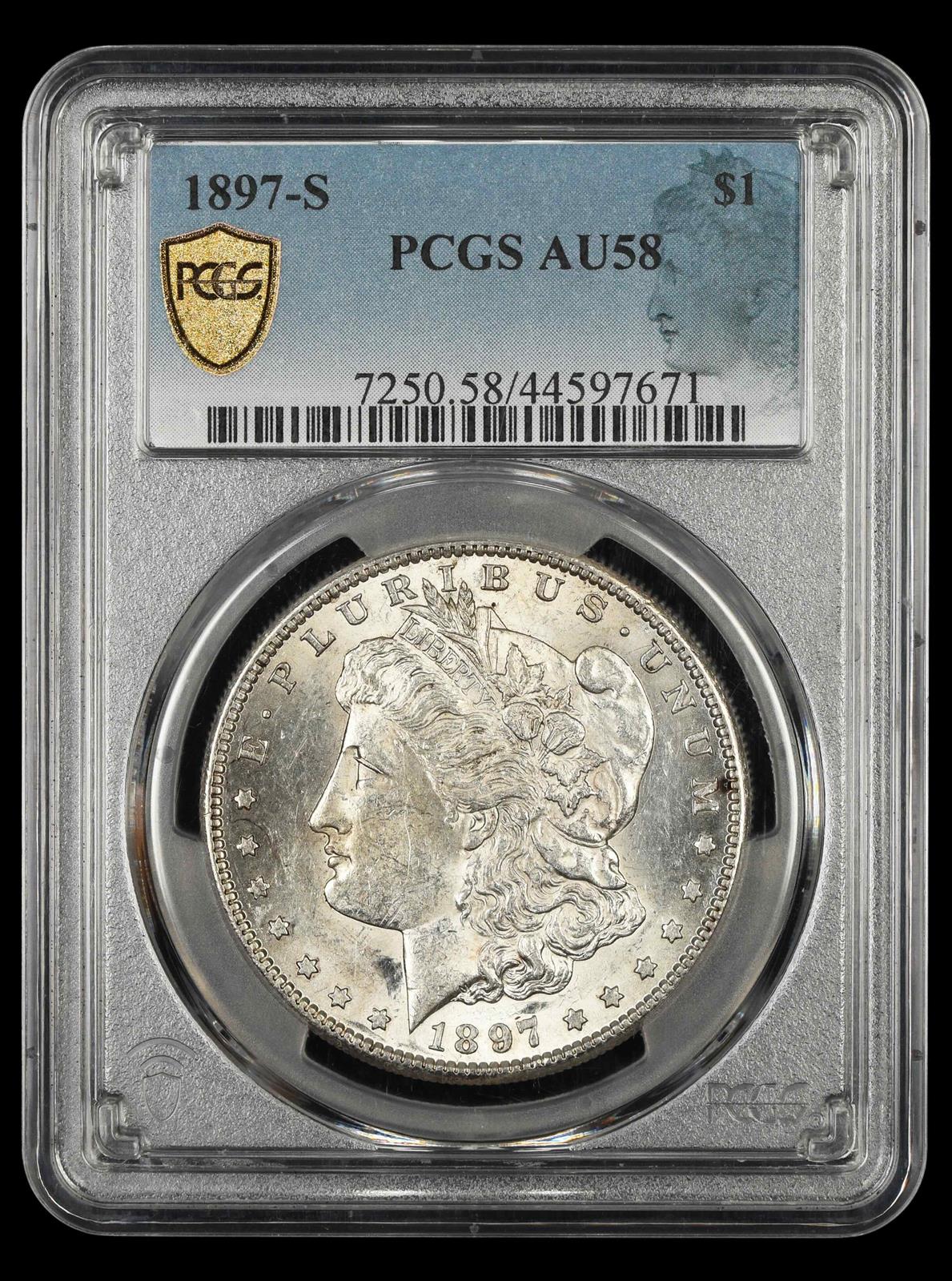 1897-S $1 PCGS AU-58