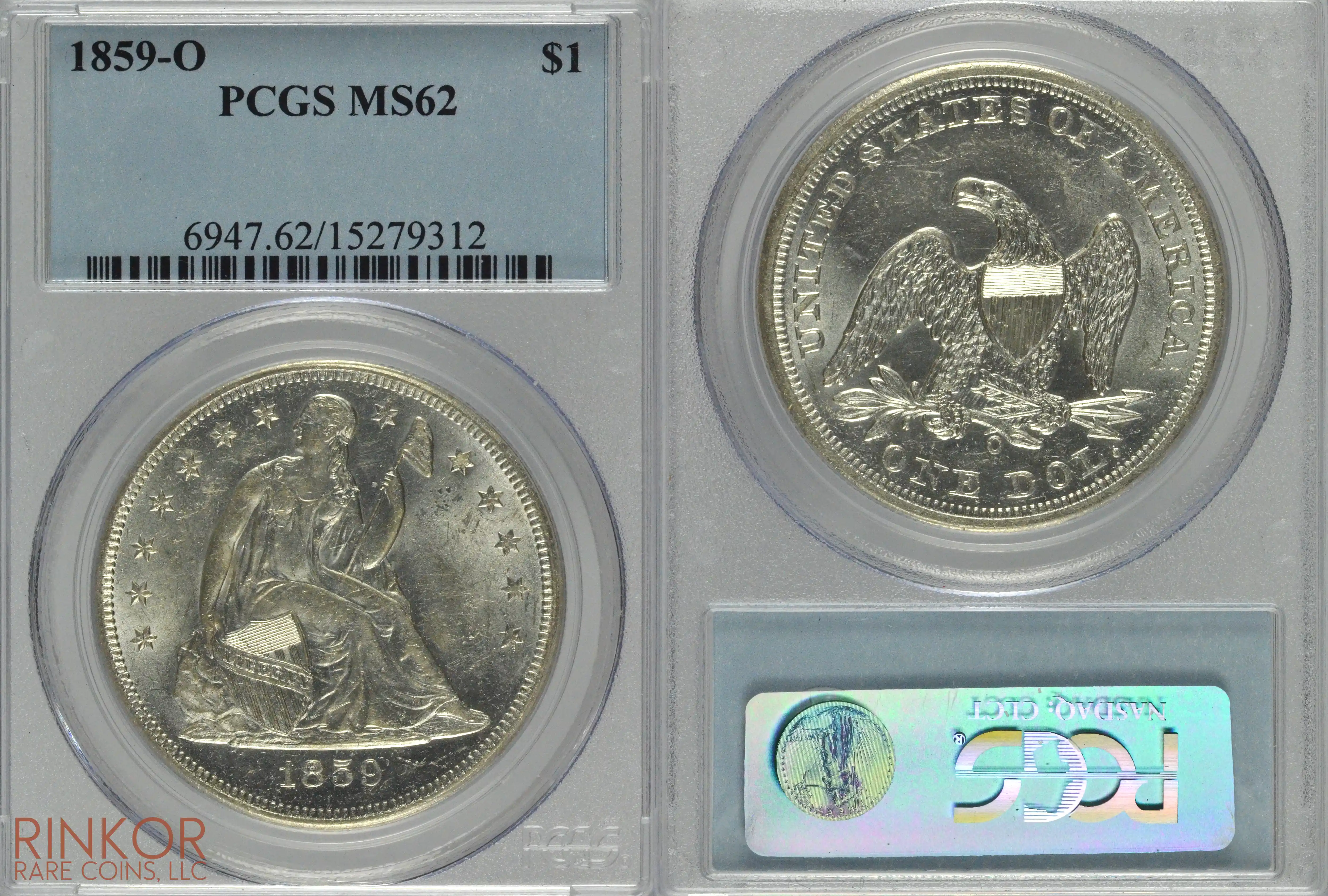 1859-O $1 PCGS MS 62
