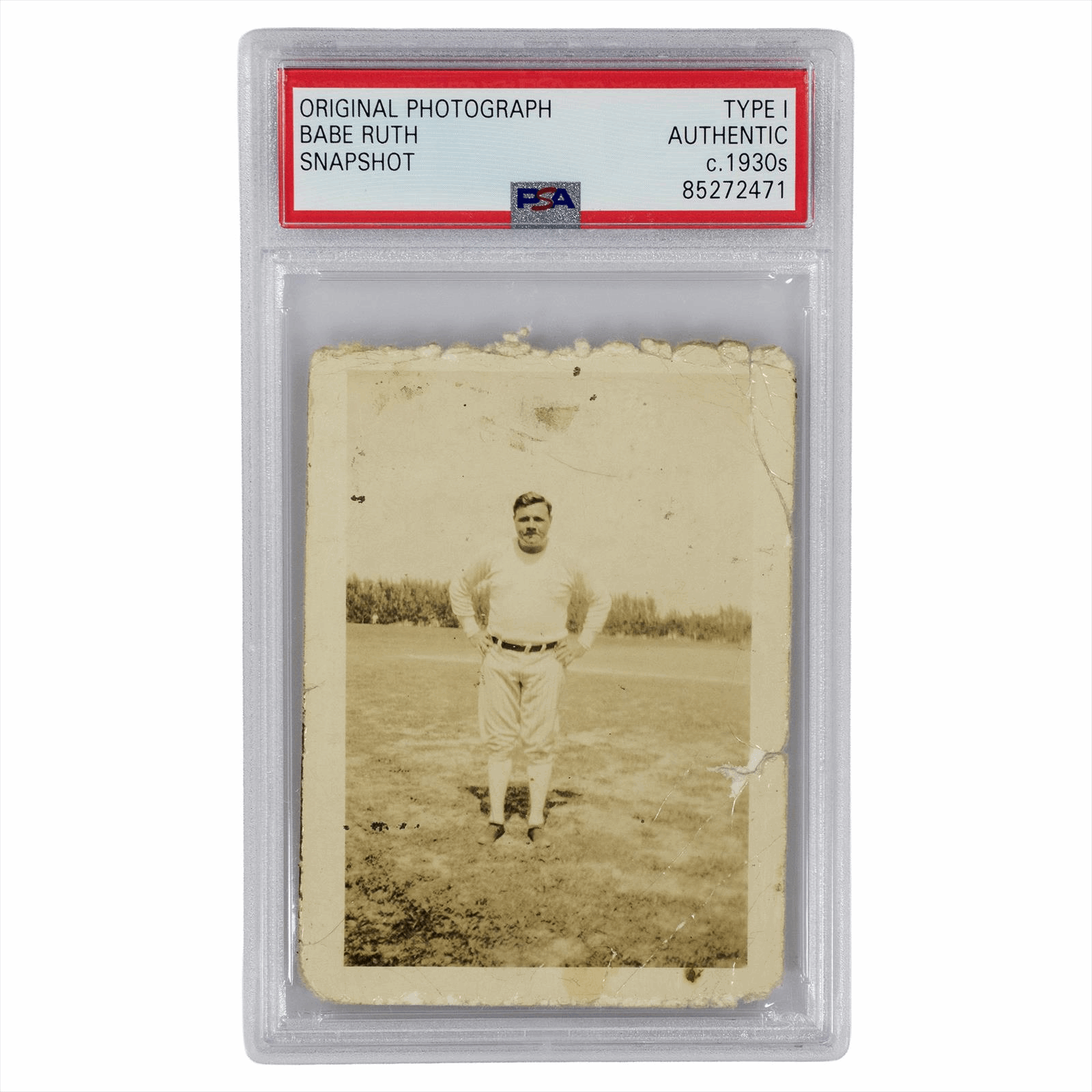 ORIGINAL PHOTO BABE RUTH SNAPSHOT TYPE 1 PSA AUTHENTIC c. 1930s 