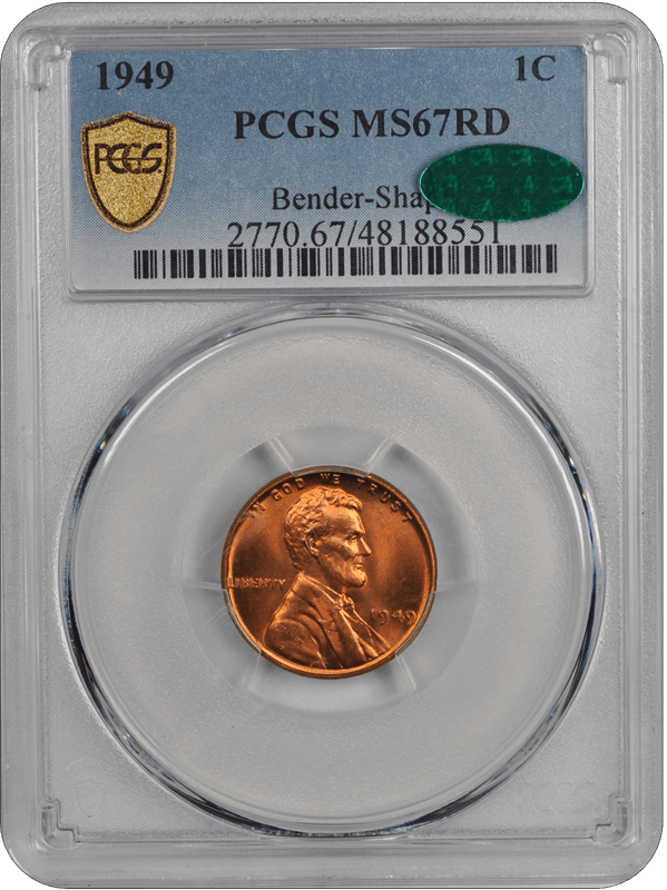 1949 Lincoln PCGS (CAC) RD 67 