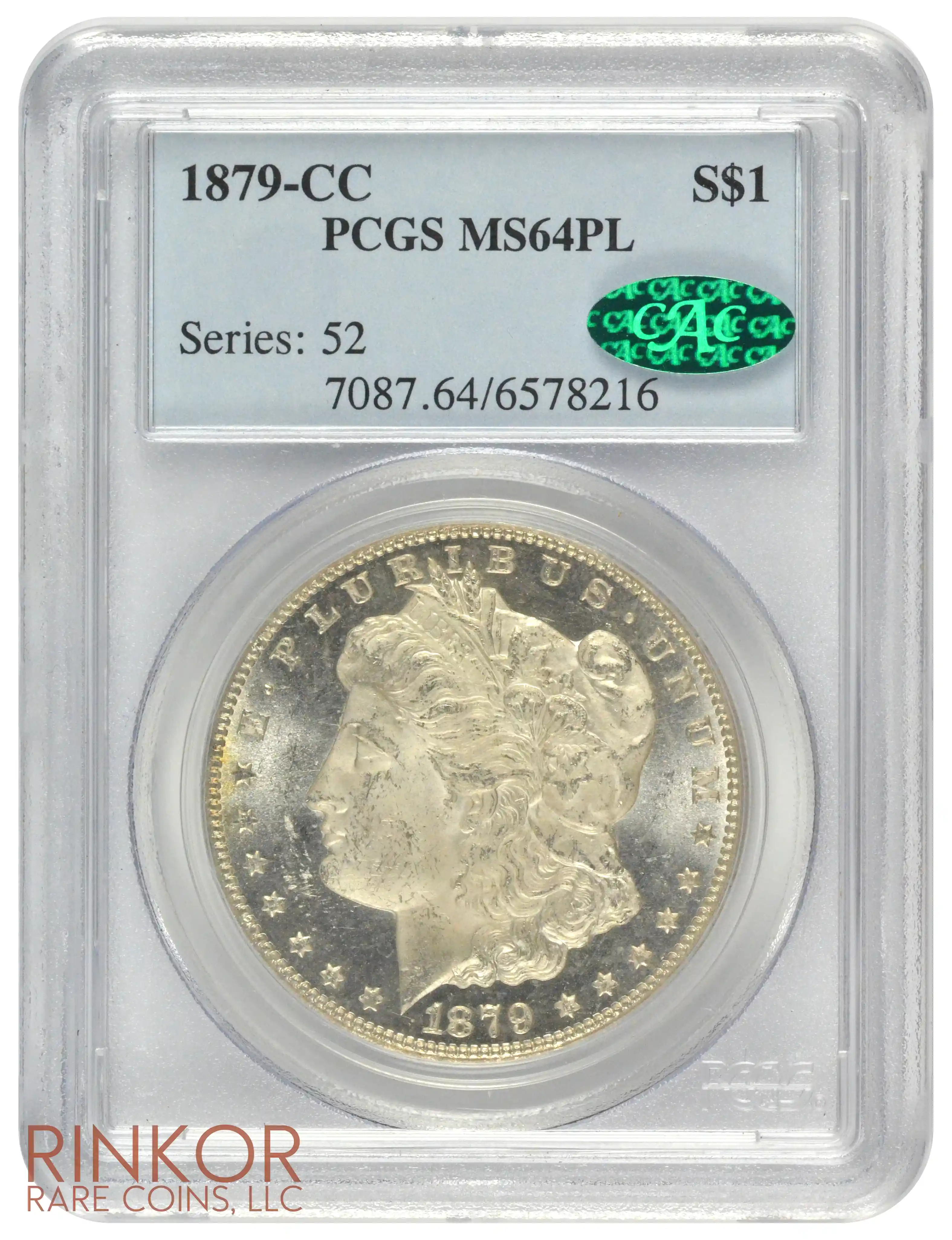 1879-CC $1 PCGS MS 64 PL CAC