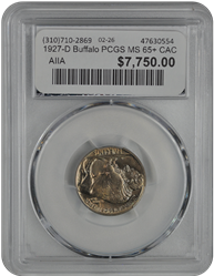 1927-D Buffalo PCGS MS 65+ CAC