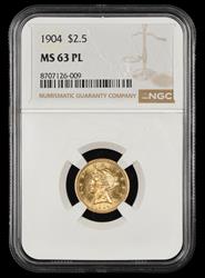 1904 $2.5 Gold NGC MS 63PL
