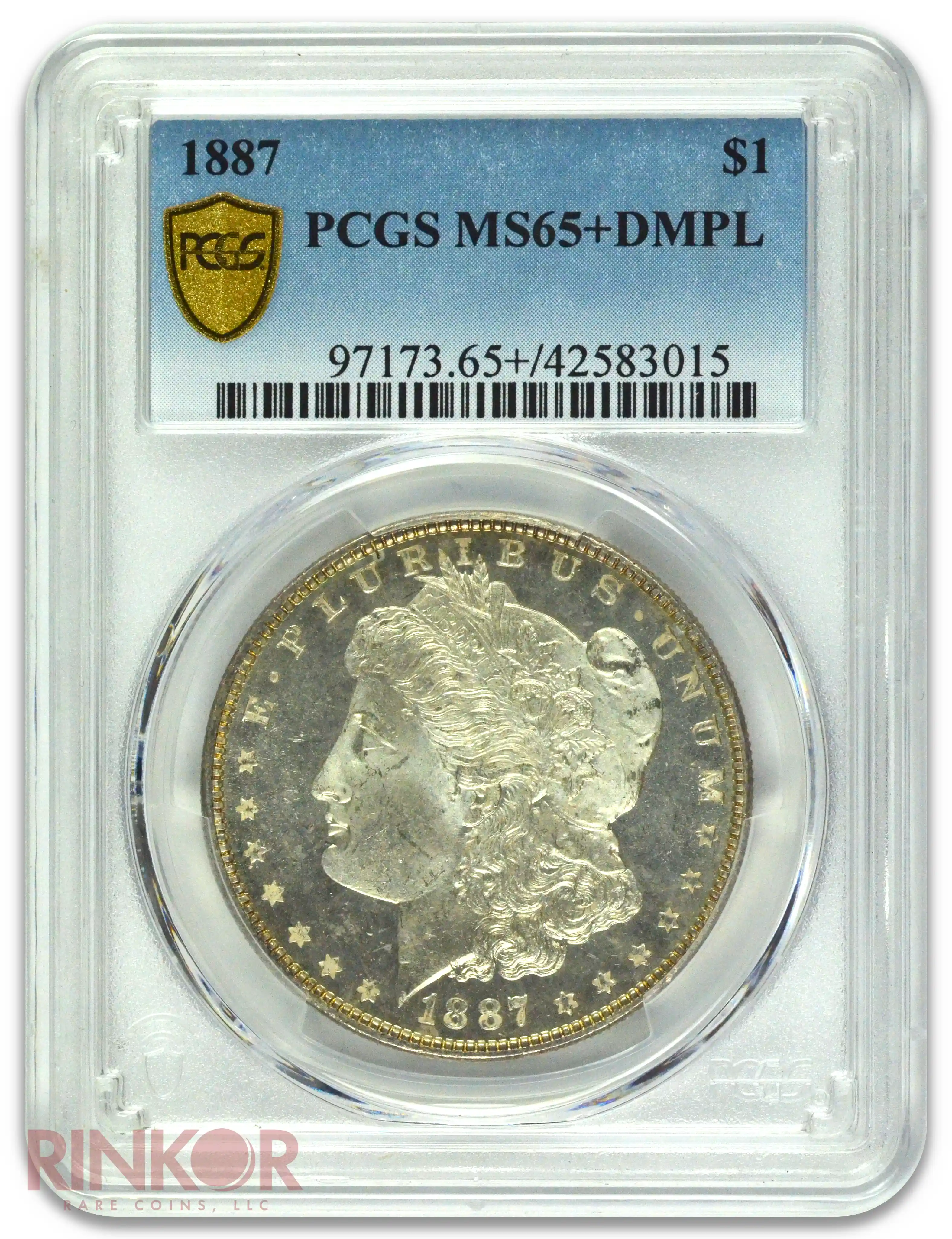 1887 $1 Morgan Dollar PCGS MS 65+ DMPL