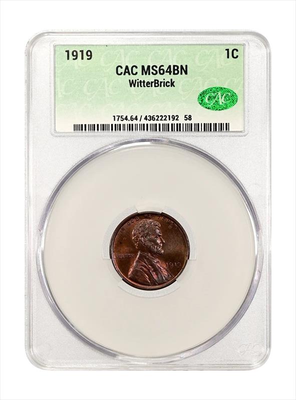 1919 1c CACG MS 64 BN WitterBrick