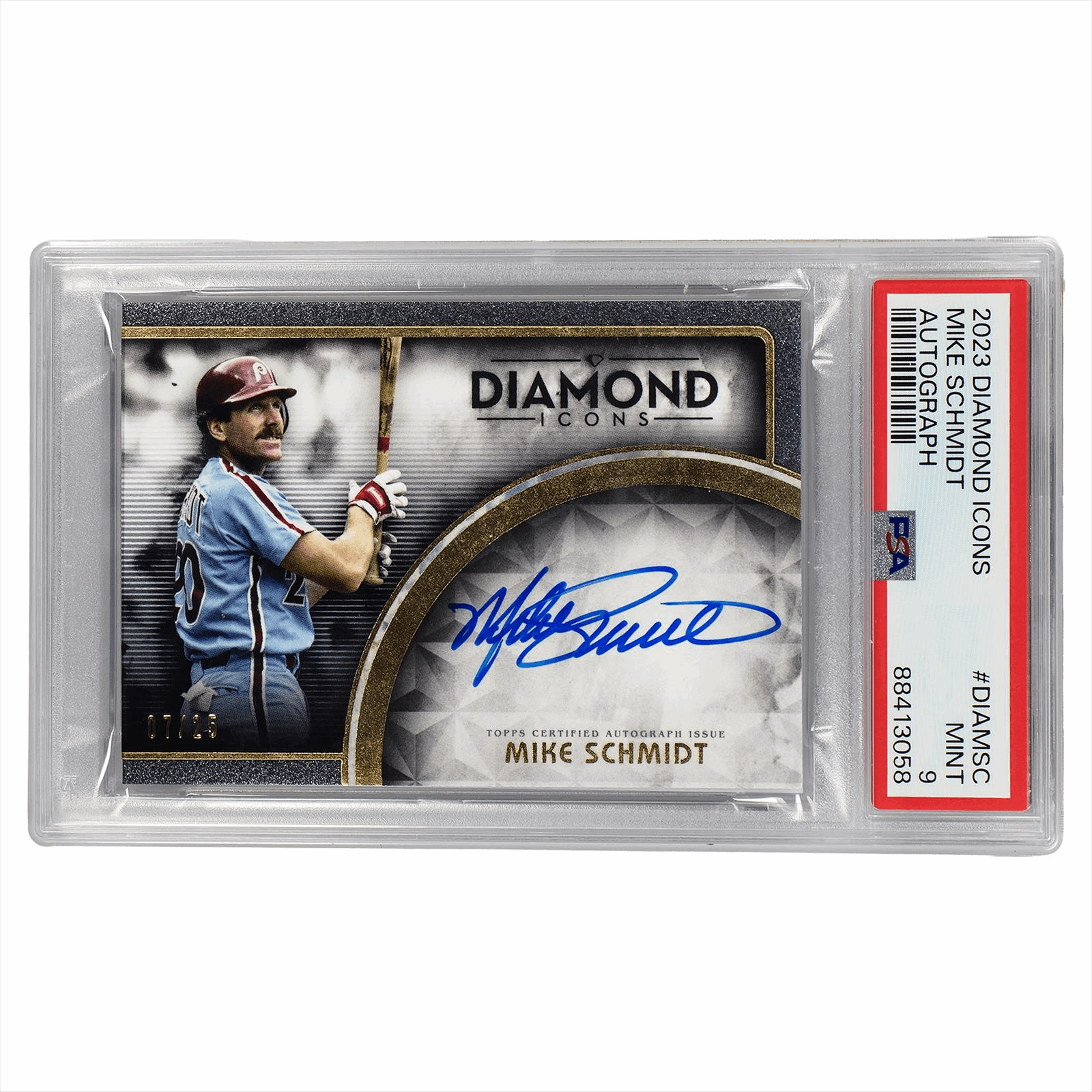2023 Diamond Icons Mike Schmidt Auto #DIAMSC PSA MINT 9 Cert #88413058