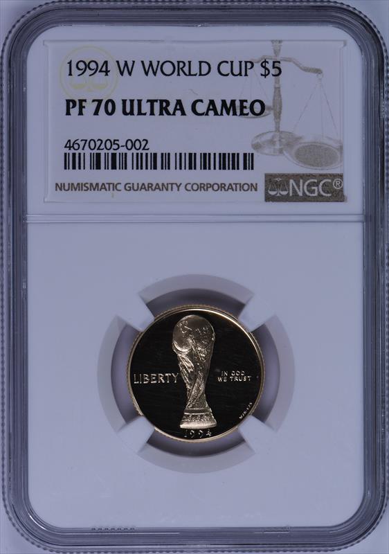 1994-W World Cup $5 Gold Proof NGC PF70 Ultra Cameo PF 70