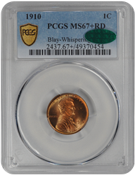 1910 Lincoln PCGS CAC RD 67+