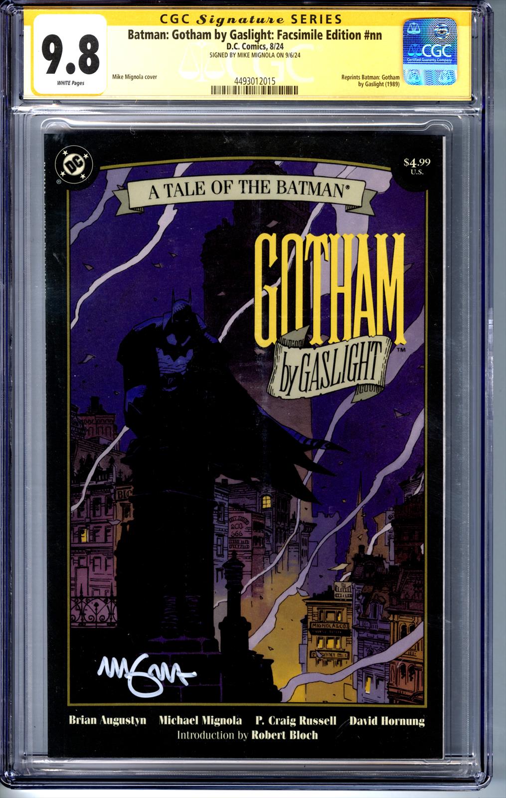 Batman: Gotham By Gaslight: Facsimile Edition CGC 9.8 Signature Series Signed by Mike Mignola 