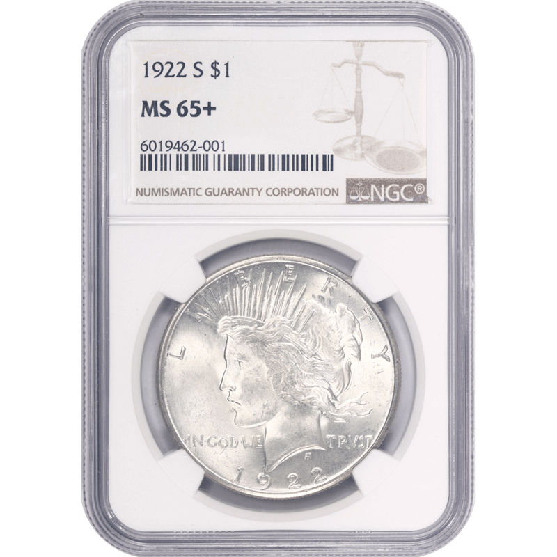 1922-S Silver PEACE Dollar $1 NGC - U.S. Coins and Jewelry