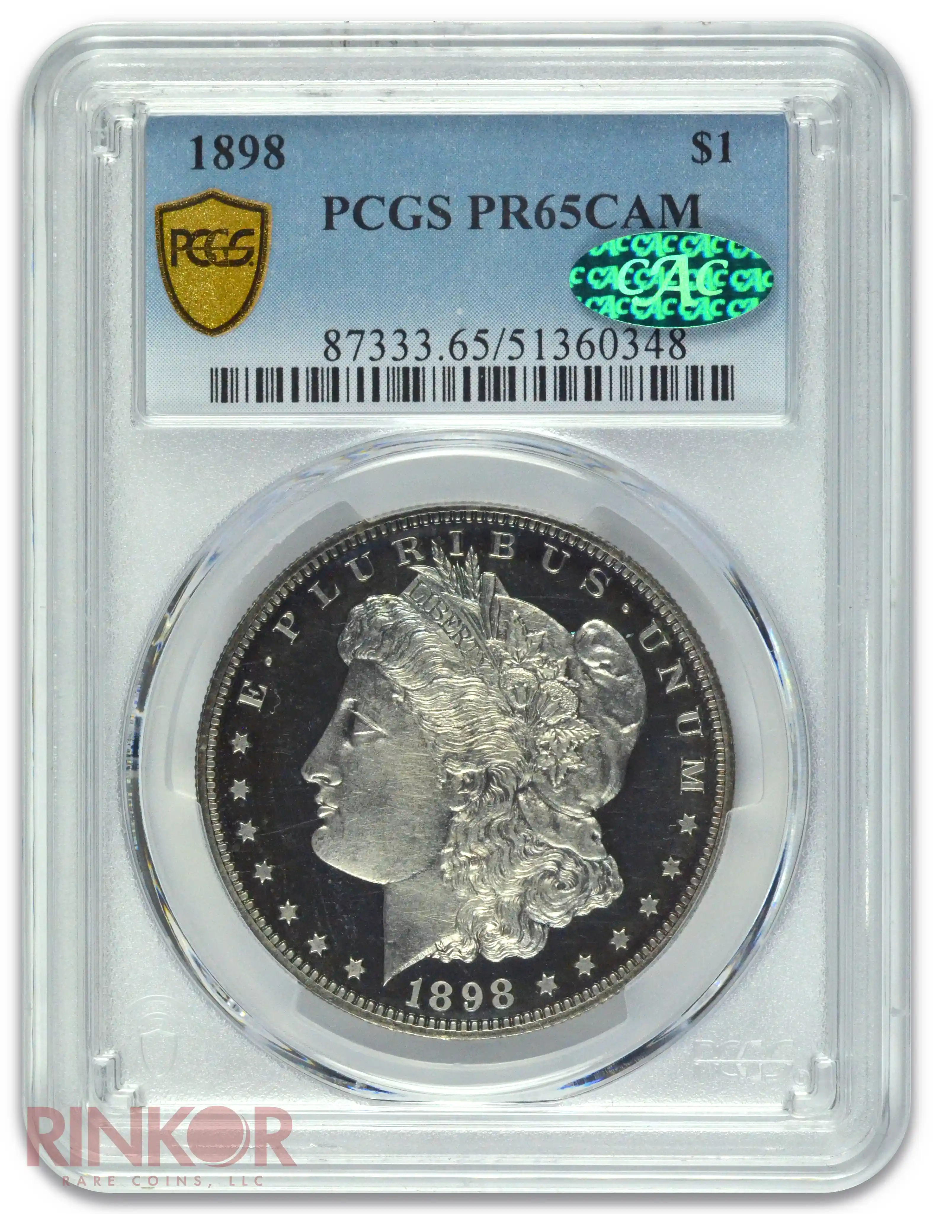 1898 $1 PCGS PR 65 CAM CAC