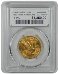 1932 Indian Head PCGS CAC MS 64