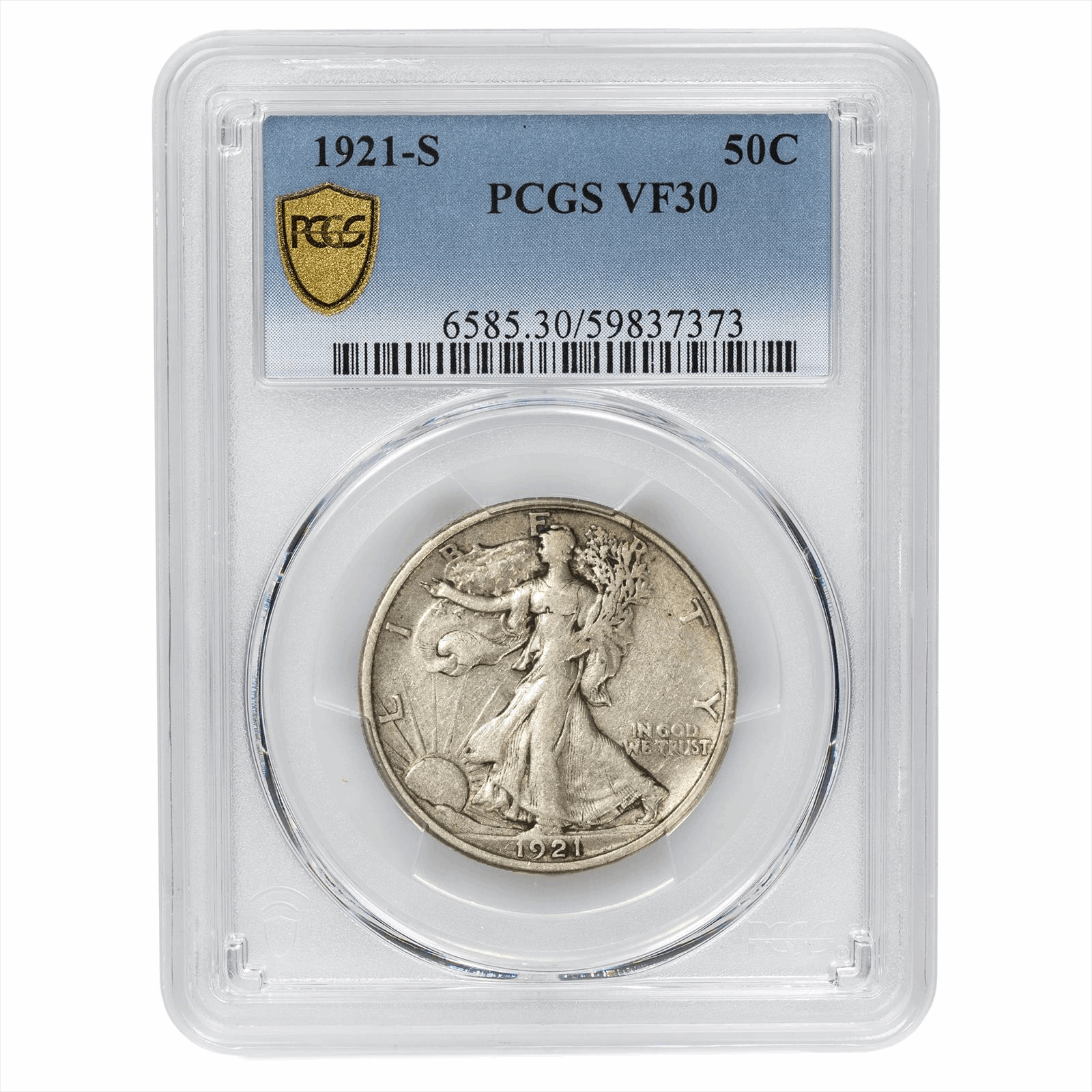 1921-S Walking Liberty Half Dollar 50C PCGS VF 30