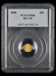 1868 25C BG-710 PCGS MS 66
