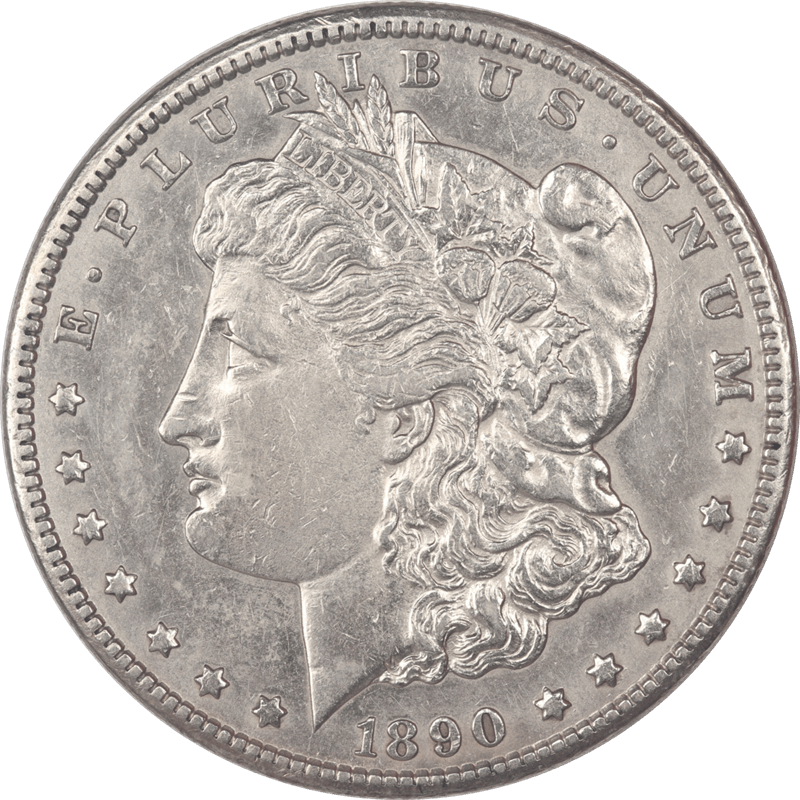 1890-CC Morgan Silver Dollar, $1 Circulated, Almost Uncirculated