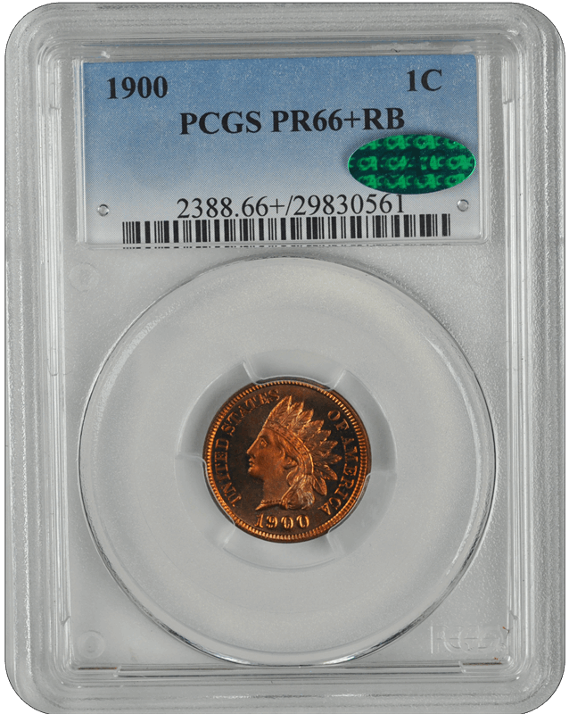 1900 Indian Head PCGS CAC RB 66+