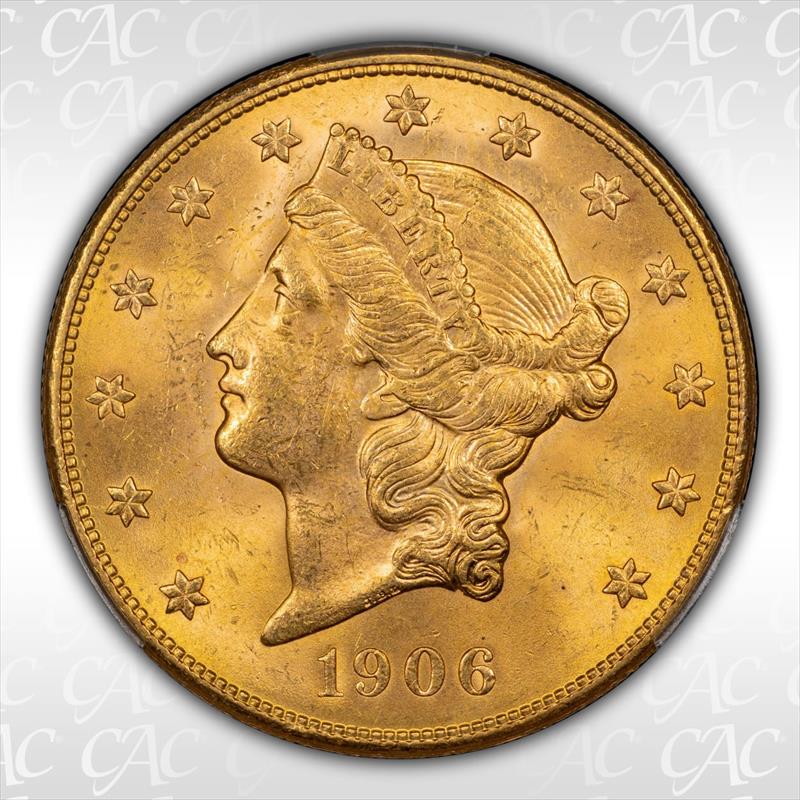 1906-S $20 CACG MS 62 