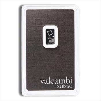 1 gram Platinum Bar - Valcambi (Carded) 