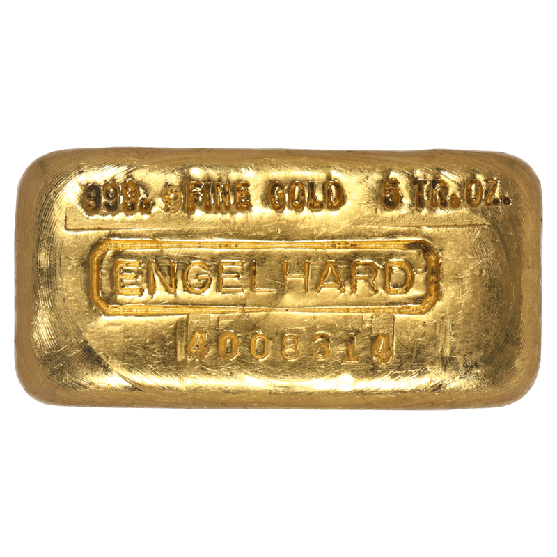 Vintage Engelhard 5oz .999 Fine Gold Ingot 