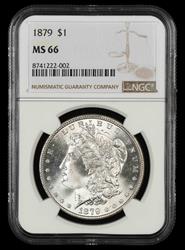 1879 $1 NGC  MS66