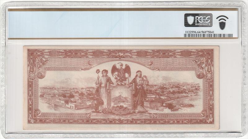 Mexico-Revolutionary/ Estado Libre y Soberano de Sinaloa Pick# S1043c M3783a 1915 1 Peso-San Blas PCGS MS64 