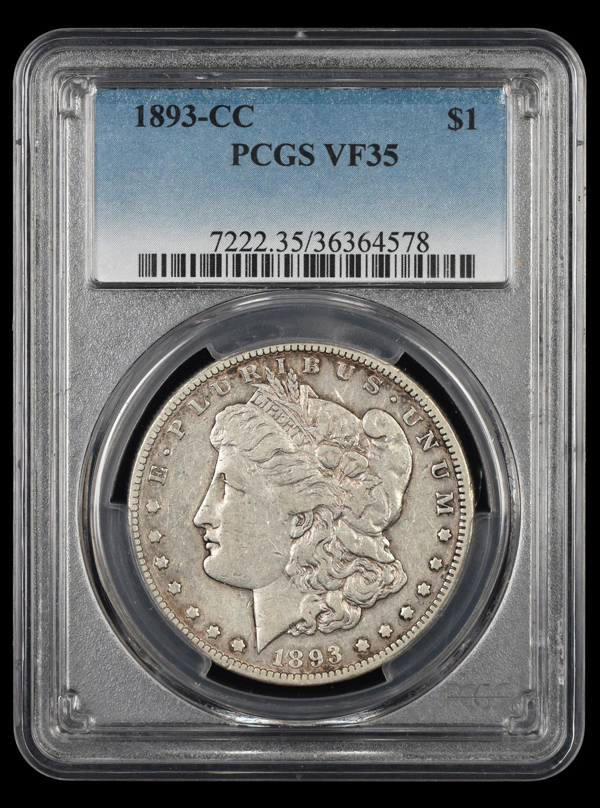 1893-CC $1 PCGS VF-35