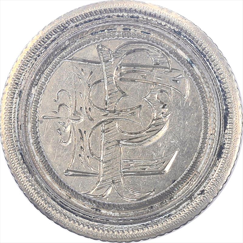 Love Token on an Undated Silver Dime  - Initials, EP and MS