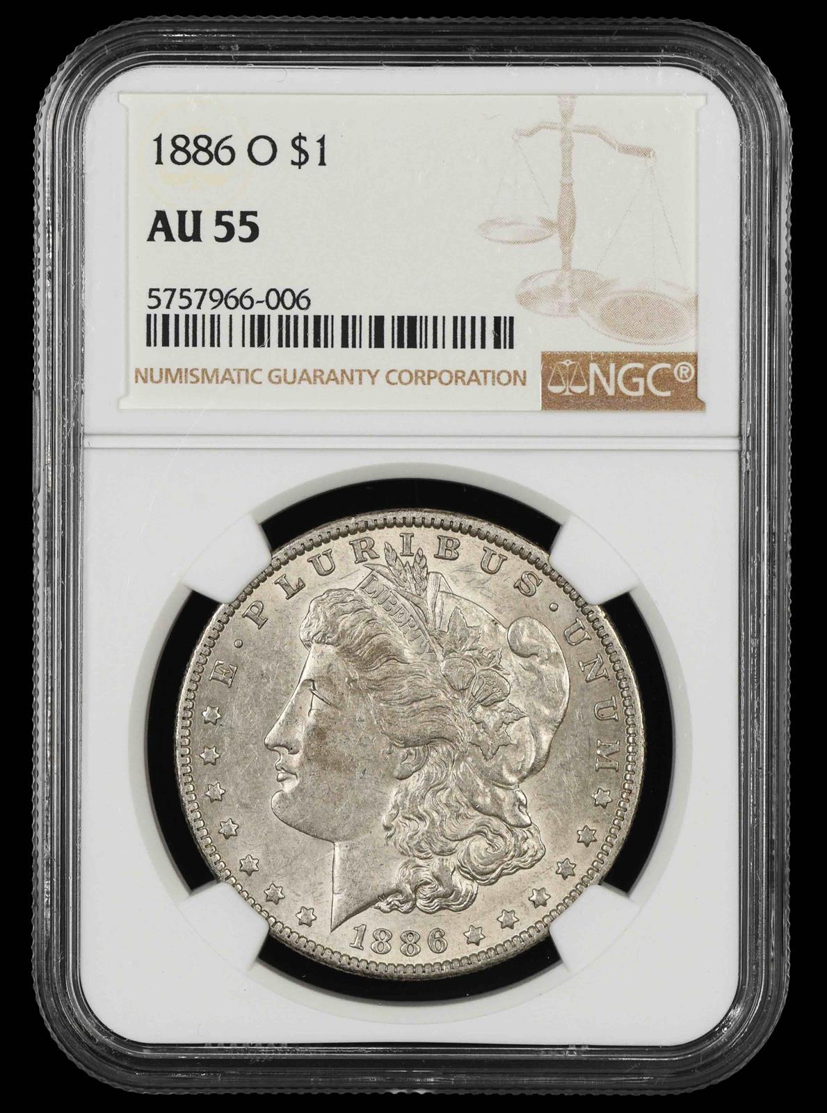1886 O $1 NGC AU55